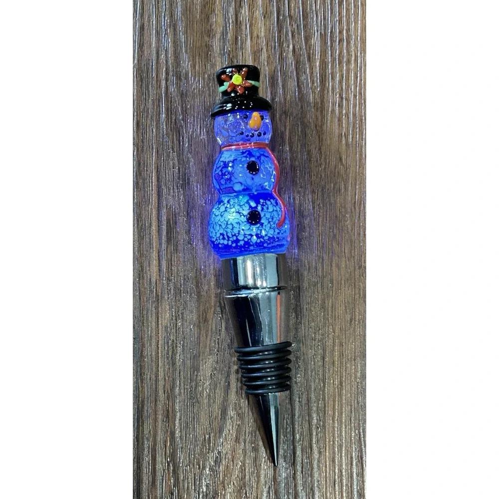 Pier 1 imports LED Bottle Stopper Snowman W/Color Changing Light